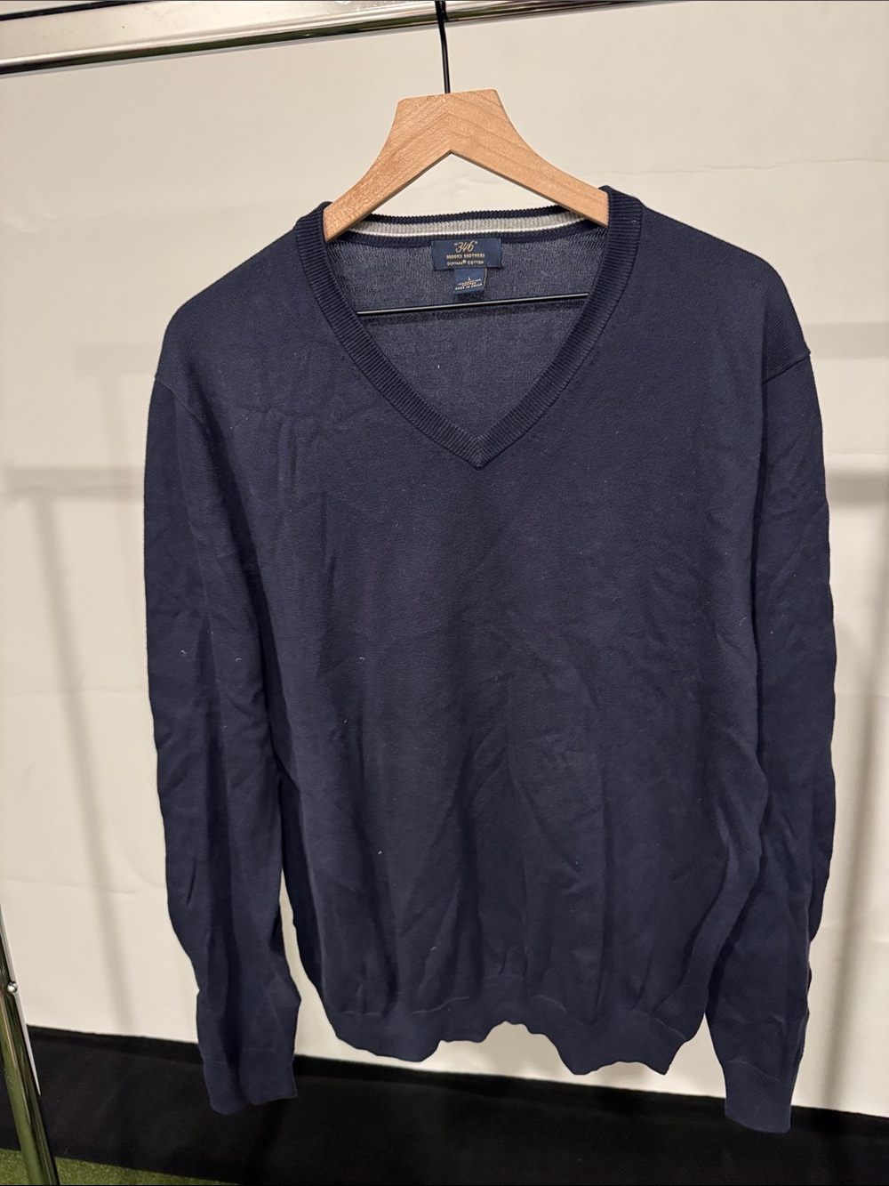 Brooks Brothers Navy Blue V-Neck Men's Sweater